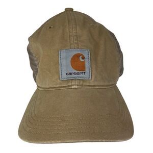 Carhartt Baseball Hat Cotton Tan Lightweight Adjustable Cap Farm Chore Clean